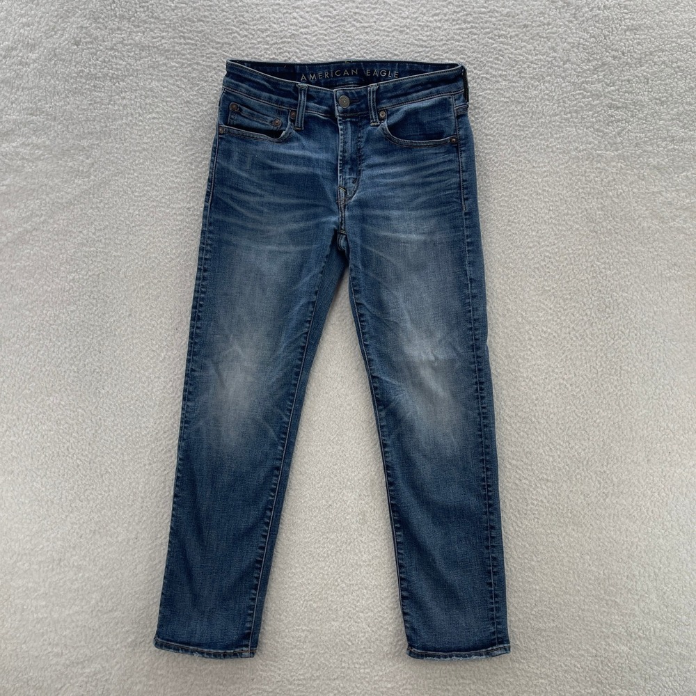 American Eagle Jeans Mens 29x30 Blue Original Straight Medium Wash Stretch Denim